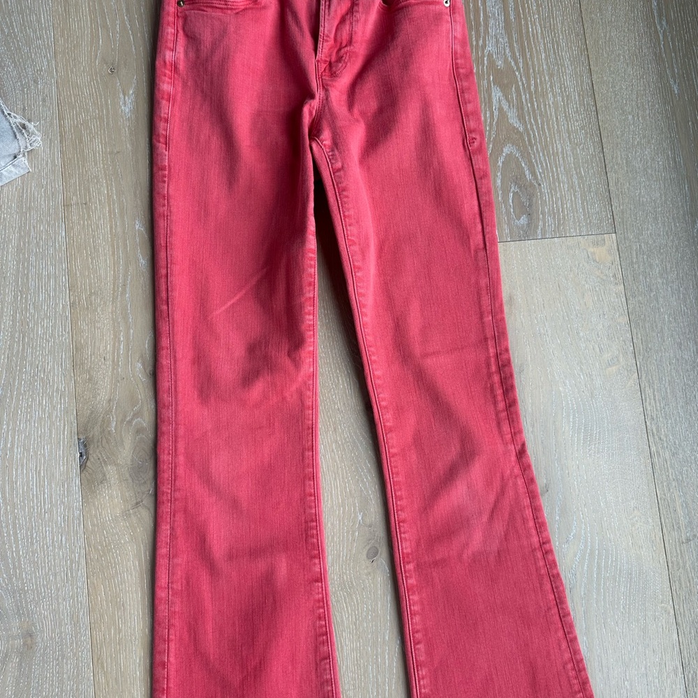Frame Denim Red Flare Wide Leg Jeans